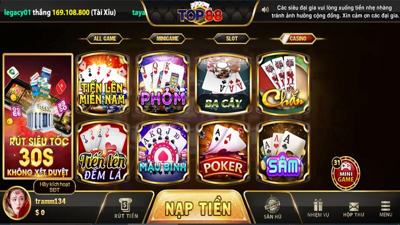 Game bài đổi thưởng Top88