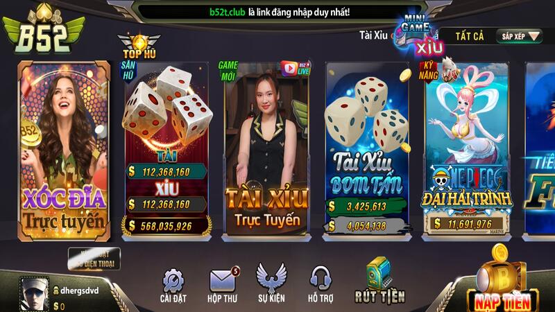 Giao diện B52 game