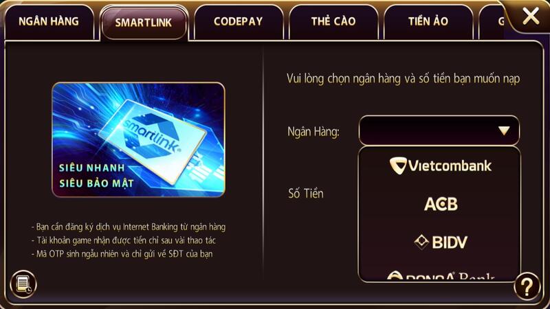 Nạp tiền qua smartlink Nhatvip