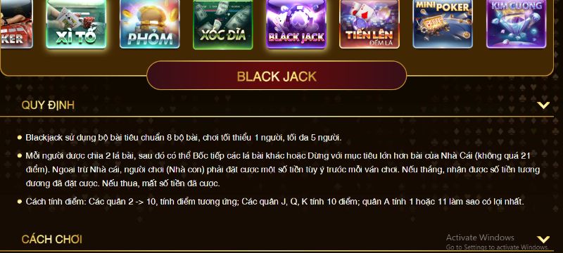 Mỗi bàn Blackjack có tối đa 5 người và tối thiểu là 1 người