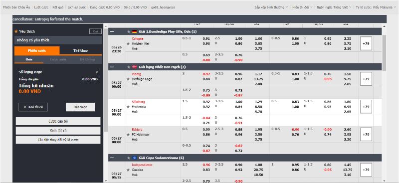 Cách đặt cược phong phú chỉ có tại S thể thao của Go88 