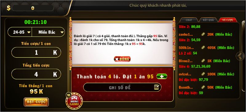 Luật chơi đơn giản, thao tác dễ dàng tại phòng chơi lô đề 1 ăn 900 của X8 Club