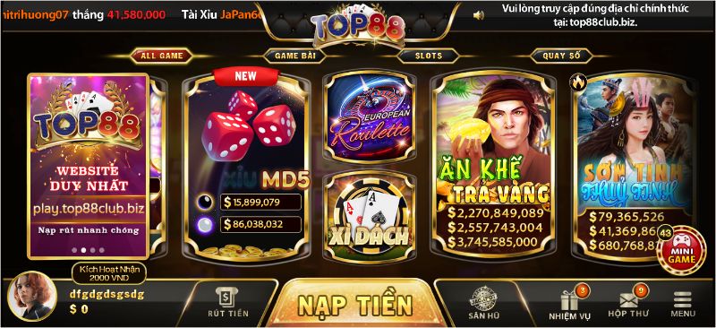 Tham gia game Xì dách tại Top88 với các thao tác đơn giản, nhanh gọn