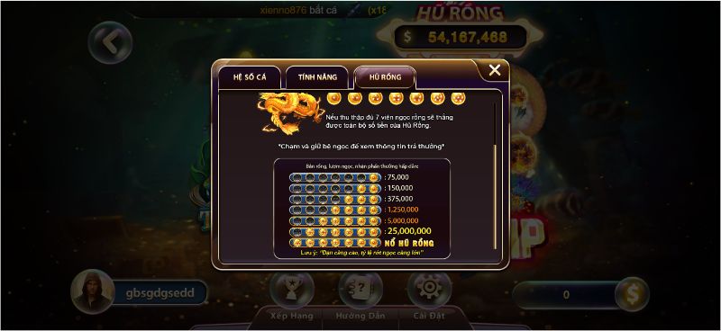 Phần thưởng hấp dẫn dành cho người chơi chiến thắng vua săn cá