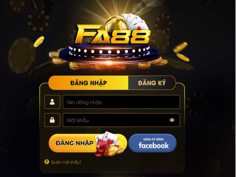 Giao diện đăng nhập của FA88 Club