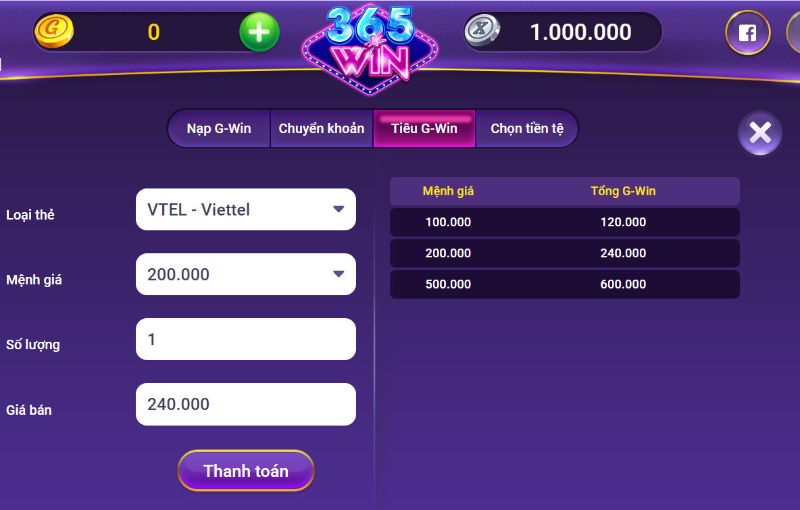 Hướng dẫn nạp/rút tiền tại G365 nhanh chóng dễ dàng cho người chưa biết