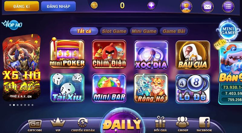 Kho game tại Mix88 Club đa dạng hàng đầu hiện nay