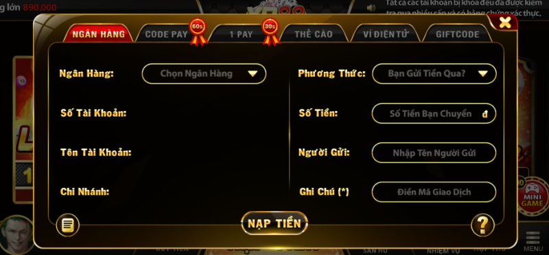 Nạp tiền nhanh chóng với các thao tác thuận tiện tối đa Yo 88