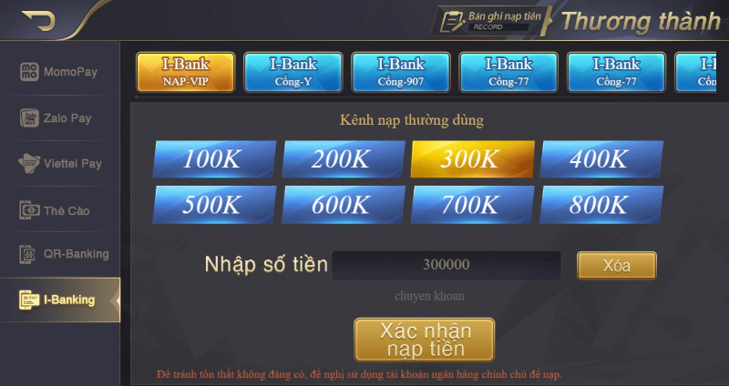 Nạp tiền cho tài khoản chơi game CF 68