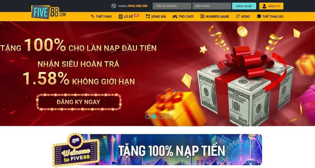 Sự kiện khuyến mãi cá cược Five88 Giftcode cực hot