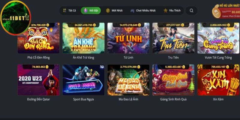 Chơi game nổ hũ đổi thưởng 11bet nhận ngay code khủng